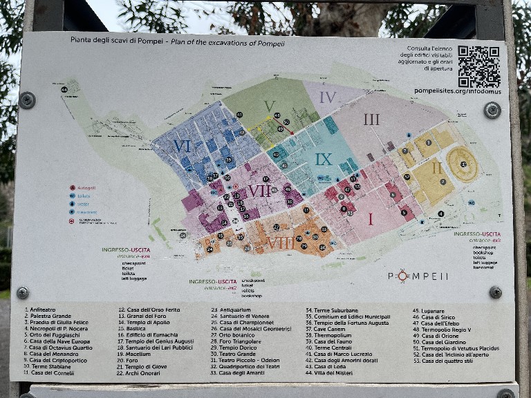 Mapa Parque Arqueológico de Pompeya